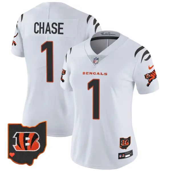Womens Cincinnati Bengals 2024 Vapor Limited Jersey Ja’marr Chase Jersey White