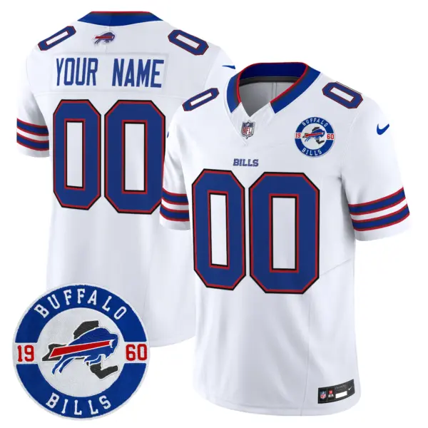 Men’s Buffalo Bills 2024 Vapor Limited Custom Jersey Est 1960 Patch White
