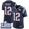 Youth New England Patriots #12 Tom Brady Navy Blue Nike NFL Home Vapor Untouchable Super Bowl LIII Bound Limited Jersey