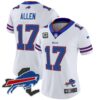 Women’s Bills New York Patch Vapor Limited Jersey – All Stitched – White – Josh Allen