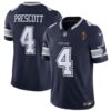 Men’s Dallas Cowboys #4 Dak Prescott Navy 2023 F.U.S.E. With Walter Payton Patch Vapor Limited Football Stitched Jersey