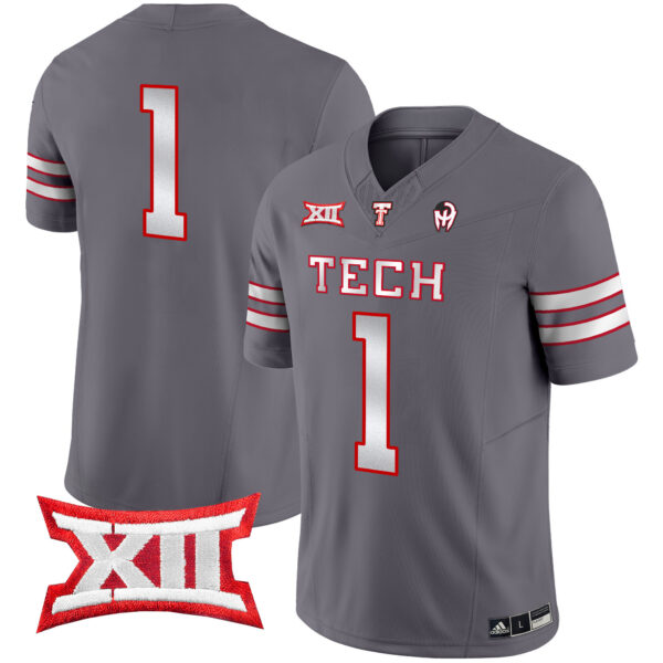 Men’s Texas Tech Red Raiders 2024 Patrick Mahomes Symbol Vapor Limited Jersey – All Stitched – Gray – #1 Team