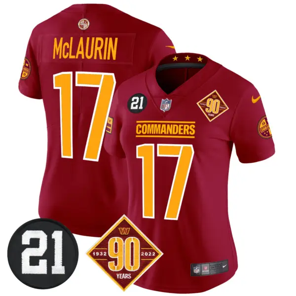 Womens Washington Commanders 90Th Sean Taylor Patch Vapor Limited Jersey Terry Mclaurin Jersey Burgundy