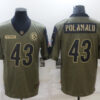 Men’s Pittsburgh Steelers #43 Troy Polamalu Nike Olive 2021 Salute To Service Retired Player Limited Jersey
