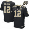 Men’s New Orleans Saints #12 Marques Colston Black 50th Season Patch Stitched NFL Nike Elite Jersey