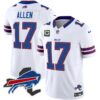 Men’s Bills New York Patch Vapor Limited Jersey – All Stitched – White – Josh Allen