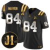 Men’s Indianapolis Colts Limited 2025 Jersey – Memorial Patch for Jim Irsay – All Stitched Black Gold Tyler Warren – 84 Jersey