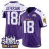 Men’s Minnesota Vikings King Of The North Patch Vapor Limited Jersey – All Stitched – Purple Alternate – Justin Jefferson