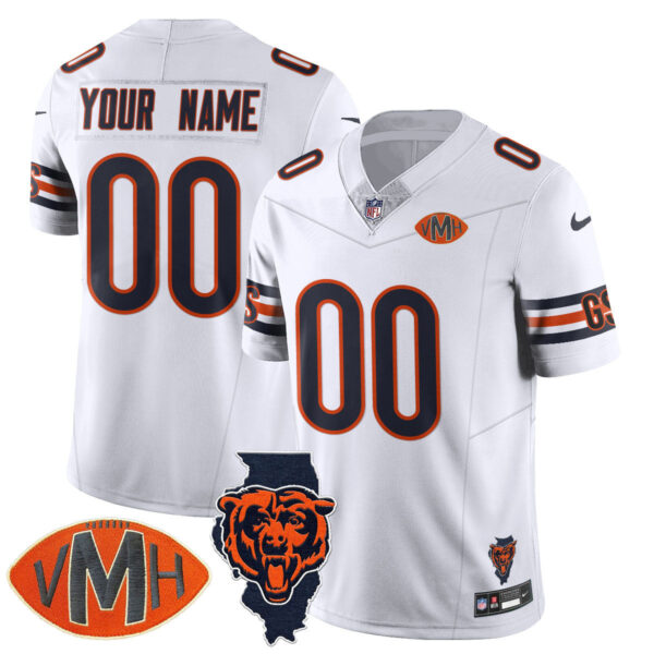 Chicago Bears Honor Virginia Halas McCaskey Custom Jersey – All Stitched – White Jersey