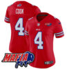 Women’s Buffalo Bills 2024 Bills Mafia Patch Vapor Limited Jersey – All Stitched – Red – James Cook Jersey