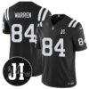 Men’s Indianapolis Colts Limited 2025 Jersey – Memorial Patch for Jim Irsay – All Stitched Black Tyler Warren – 84 Jersey