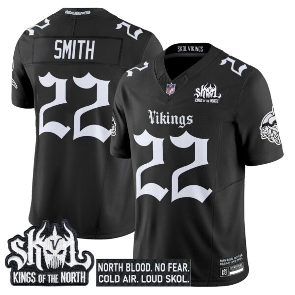 Minnesota Vikings ‘Gothic Norseblood Edition’ Vapor Limited Jersey – All Stitched – Black – Harrison Smith Jersey