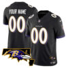 Ravens Maryland Patch Vapor Limited Custom Jersey – All Stitched – Men – Black