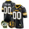 Packers John Madden & Home Patch Game Custom Jersey – All Stitched – Black Jersey