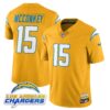 Los Angeles Chargers Alternate 2025 Jersey – All Stitched – Yellow – Ladd McConkey – 15 Jersey