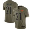Men’s Washington Commanders #21 Sean Taylor 2022 Olive Salute To Service Limited Stitched Jersey