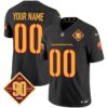 Washington Commanders 90th Anniversary Patch Vapor Custom Jersey V3 – All Stitched – Men – Black