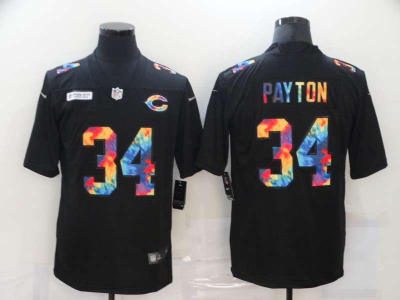 Men’s Chicago Bears #34 Walter Payton Multi-Color Black 2020 NFL Crucial Catch Vapor Untouchable Nike Limited Jersey