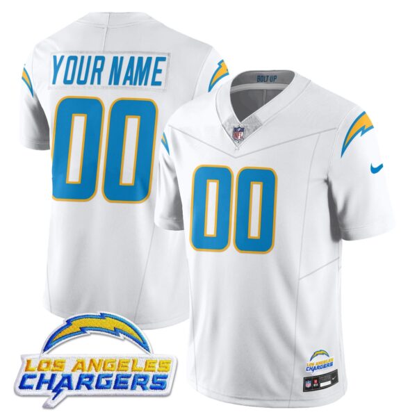 Los Angeles Chargers Alternate 2025 Custom Jersey – All Stitched – White Jersey