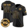 Eagles 2024 Gold Vapor Limited Custom Jersey – Est. 1933 Patch – All Stitched – Black Gold Jersey