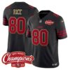 Men’s 49ers NFC West Champions Gold Trim Vapor Jersey – All Stitched – Black – Jerry Rice