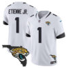 Men’s Jacksonville Jaguars Florida Patch Vapor Jersey – All Stitched – White – Travis Etienne Jr.