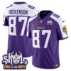 Minnesota Vikings King Of The North Patch Vapor Limited Jersey V2 – All Stitched – Purple Alternate – T.J. Hockenson Jersey