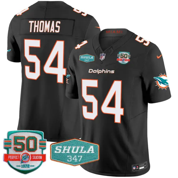 Mens Miami Dolphins Shula 347 Patch Vapor Limited Jersey V2 Zach Thomas Jersey Black