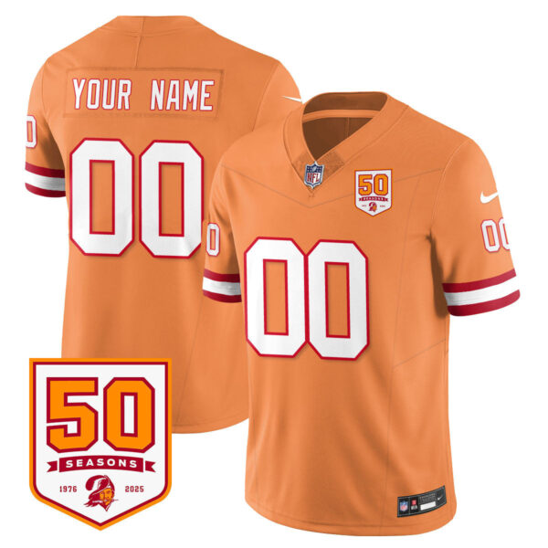 Tampa Bay Buccaneers ’76 Vapor Limited Custom Jersey – All Stitched – Creamsicle Jersey