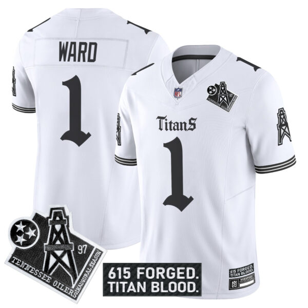 Men’s Tennessee Titans ‘Titan Gothic Shadows Drop’ Vapor Limited Jersey – All Stitched White Cam Ward Jersey