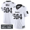 Men’s New Orleans Saints ‘Gothic Vieux Carr Edition’ Vapor Jersey – All Stitched White NOLA 504 Jersey