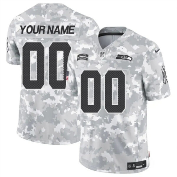 Seattle Seahawks Active Player Custom 2024 FUSE Arctic Camo Salute To Service Limited Football Stitched Jersey