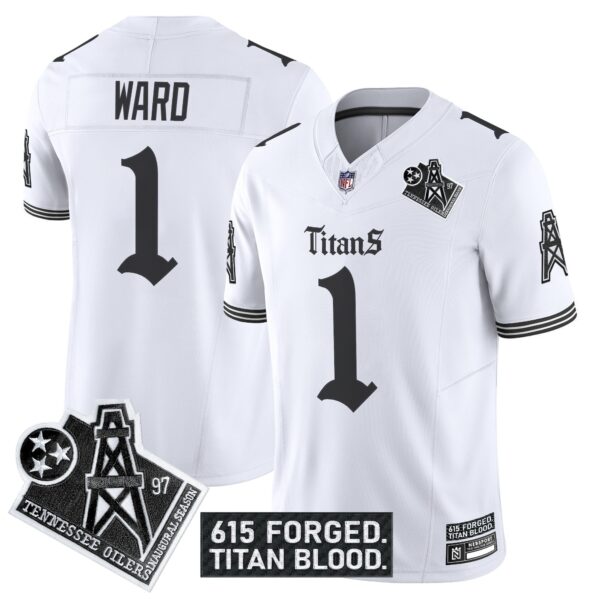 Tennessee Titans ‘Titan Gothic Shadows Drop’ Vapor Limited Jersey – All Stitched – White – Cam Ward Jersey