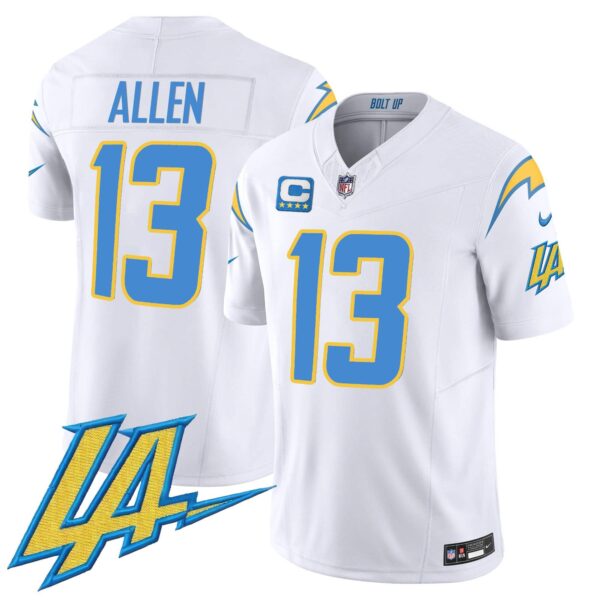 Men’s Chargers Vapor Limited Jersey V2 – All Stitched – White – Keenan Allen