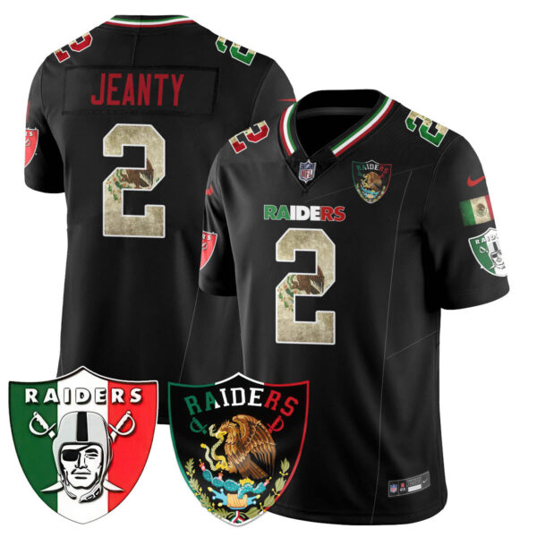 Las Vegas Raiders Mexico Vapor Limited Jersey – All Stitched – Black – Asthon Jeanty Jersey