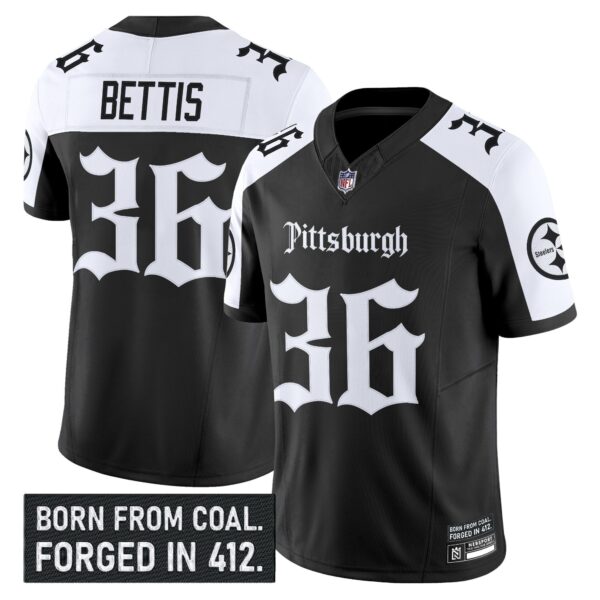 Pittsburgh Steelers ‘Gothic Steel City Edition’ Vapor Limited Jersey – All Stitched – Alternate – Jerome Bettis Jersey