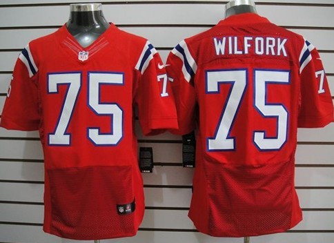 Nike New England Patriots #75 Vince Wilfork Red Elite Jersey