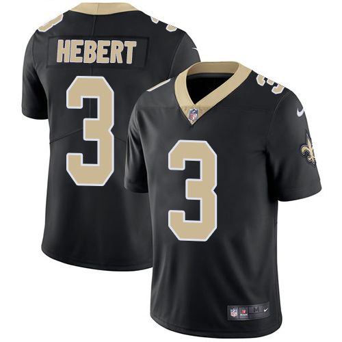 Nike New Orleans Saints #3 Bobby Hebert Black Team Color Men’s Stitched NFL Vapor Untouchable Limited Jersey