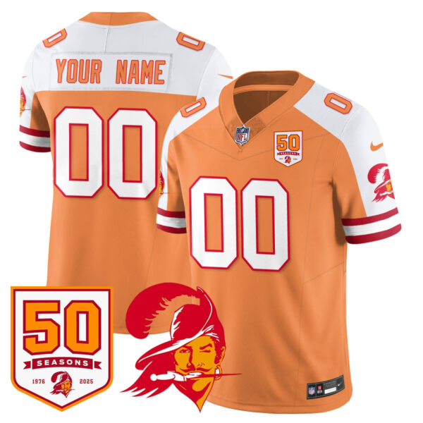 Tampa Bay Buccaneers ’76 Vapor Limited Custom Jersey – All Stitched Men Creamsicle Alternate Jersey