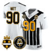 Men’s Pittsburgh Steelers Alternate 1933 Throwback Limited Jersey – All Stitched White T. J. Watt – 90 Jersey