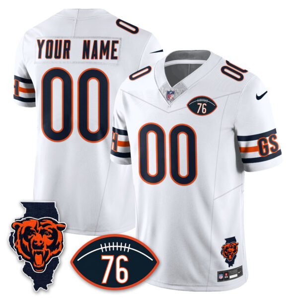 Chicago Bears Honor Steve McMichael Custom Jersey – All Stitched Men White Jersey