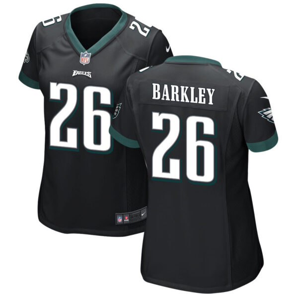 Saquon Barkley 26 Philadelphia Eagles Alternate Game Women Jersey – Black