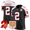 Men’s Tampa Bay Buccaneers Throwback 50th Season Patch Vapor Limited Jersey – All Stitched Black Aternate Emeka Egbuka Jersey