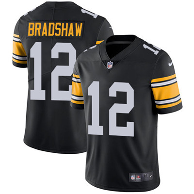 Nike Pittsburgh Steelers #12 Terry Bradshaw Black Alternate Men’s Stitched NFL Vapor Untouchable Limited Jersey