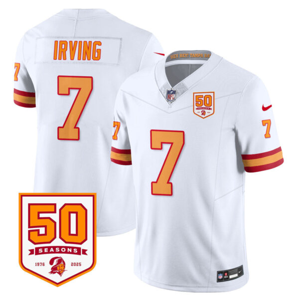 Tampa Bay Buccaneers ’76 Vapor Limited Jersey – All Stitched – White – Bucky Irving – 7 Jersey