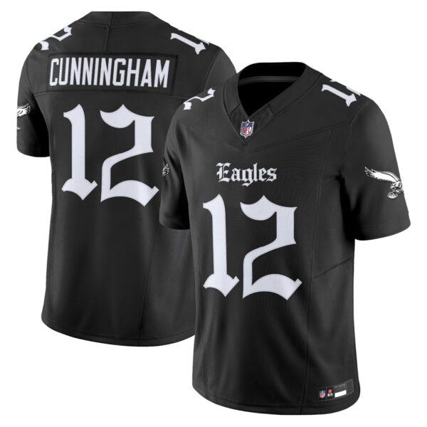 Philadelphia Eagles ‘Gothic Philly Edition’ Vapor Limited Jersey – All Stitched – Black – Randall Cunningham Jersey