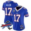 Women’s Bills New York Patch Vapor Limited Jersey – All Stitched – Royal – Josh Allen