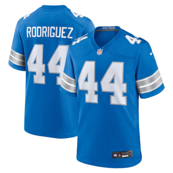 Detroit Lions #44 Malcolm Rodriguez Game Jersey – Blue