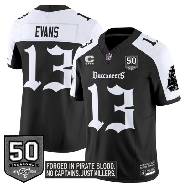 Tampa Bay Buccaneers ‘Gothic Pirate Shadows Edition’ Limited Jersey – All Stitched – Alternate – Mike Evans Jersey
