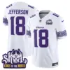 Mens Minnesota Vikings King Of The North Patch Vapor Limited Jersey V2 Justin Jefferson Jersey White